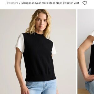 Quince Mongolian Cashmere Mock Sweater Vest Medium